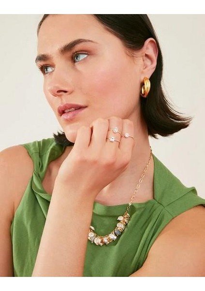 Fine Taşlı Gümüş Renk Yüzük 3'lü Paket fiyatları