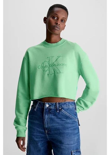 Calvin Klein Kadın Yeşil Sweatshirt J20J220696