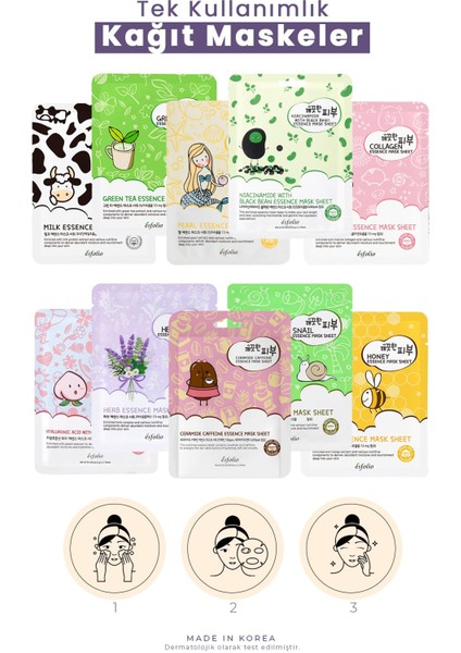 Süt Proteini ile Aydınlatıcı Bakım Sağlayan Kağıt Maske Esfolio Milk Essence Mask Sheet