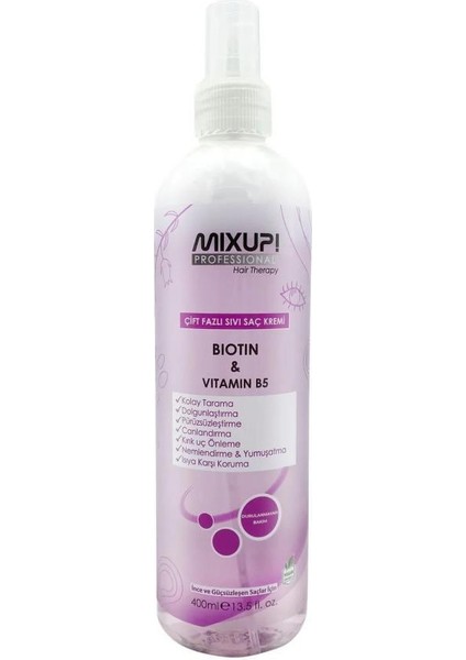 Çift Fazlı Sıvı Saç Kremi Biotin 400 ml