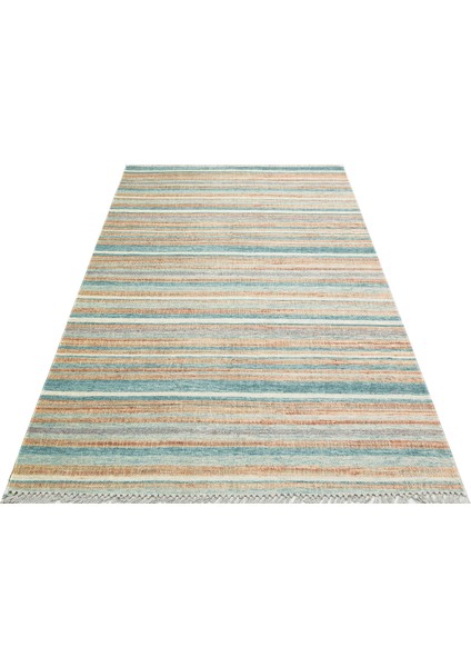 Asos Kilim As 04 Blue Jüt Görünümlü Hav Toz Vermez Çift Taraflı Yıkanabilir Kilim