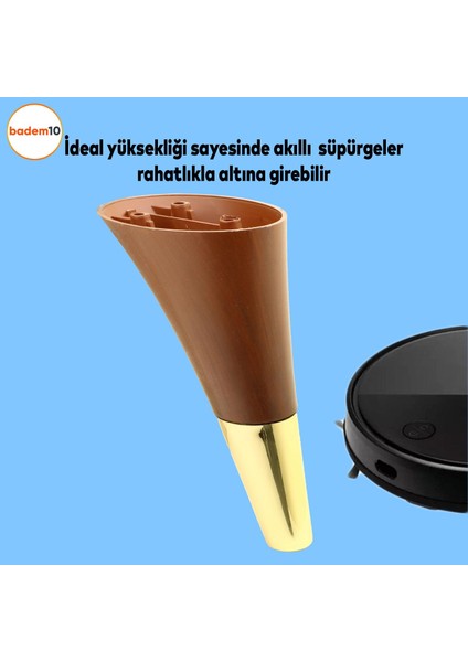 Clara 6'lı Set Mobilya Koltuk Kanepe Baza Yatak Tv Ünite Destek Ayağı Kahverengi 18 Cm Ayakları