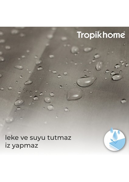 Tropik Home Duş Perdesi Çift Kanat 2X120X200CM Çiçekli Desenli Banyo Perdesi 16 Adet C Halka Hediyeli