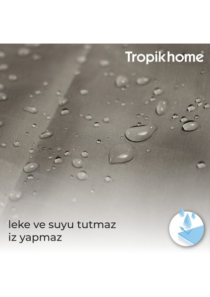 Tropik Home Duş Perdesi Çift Kanat 2X120X200CM Fırtına Desenli Banyo Perdesi 16 Adet C Halka Hediyeli