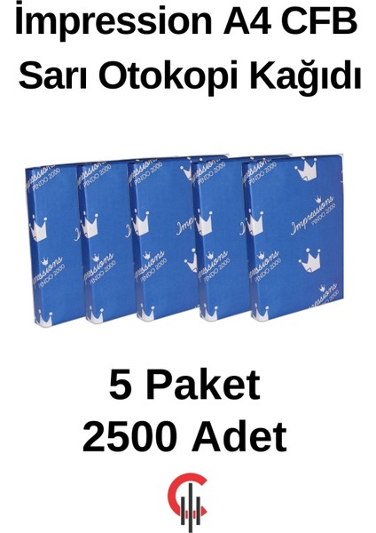 A4 Cfb Sarı Otokopi Kağıdı 5 Paket 2500 Adet