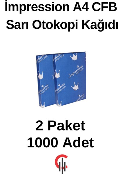 A4 Cfb Sarı Otokopi Kağıdı 2 Paket 1000 Adet