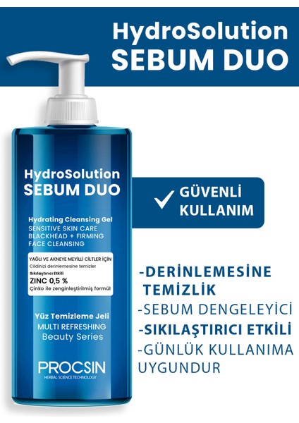 Hydrosolution Akne Karşıtı Yağ Dengeleyici Yüz Temizleme Jeli 200 ML