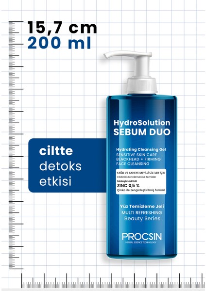 Hydrosolution Akne Karşıtı Yağ Dengeleyici Yüz Temizleme Jeli 200 ML