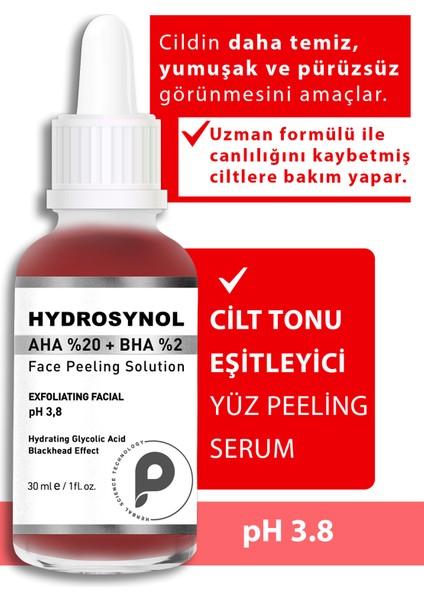 PROCSIN Hydrosynol Ton Eşitleyici %20 Aha %2 Bha Peeling Serum 30 ML