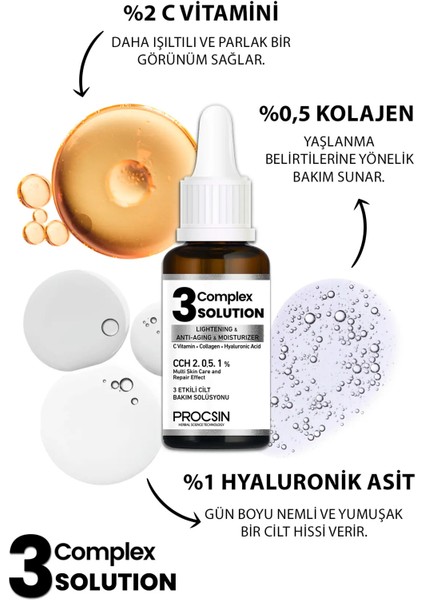 Aydınlatıcı + Sıkılaştırıcı + Nemlendirici 3 Complex Solution 20 ML