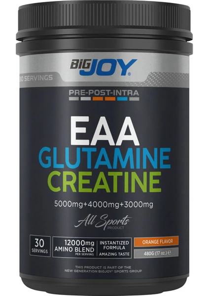 Bigjoy Sports Eaa + Glutamin + Kreatin Portakal 480 gr - 3 gr Creatine + 4 gr Glutamine + 5 gr Essansiyel Amino Asitler