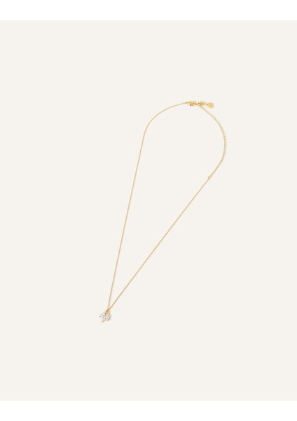 Z Koleksiyonu Altın Kaplama Kristal Detay Zincir Kolye