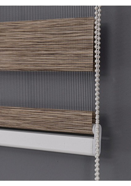Ithal Bambu Kalın Kahverengi Zebra Stor Perde Etek Dilimsiz fiyatları
