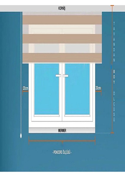 Ithal Bambu Kalın Kahverengi Zebra Stor Perde Etek Dilimsiz modelleri