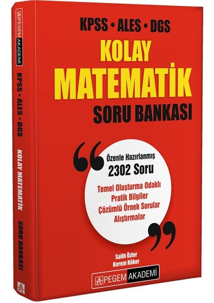 KPSS ALES DGS Kolay Matematik Soru Bankası Çözümlü fiyatları