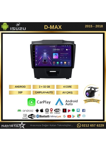 Isuzu D-Max 2015-2018 Model 2gb + 32GB Android 13 Kablosuz Carpl fiyatları