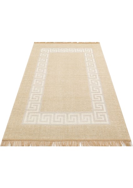 Brooklyn Brk 11 Natural Whıte Hasır Görünümlü Kaymaz Modern Şık Dokuma Kilim