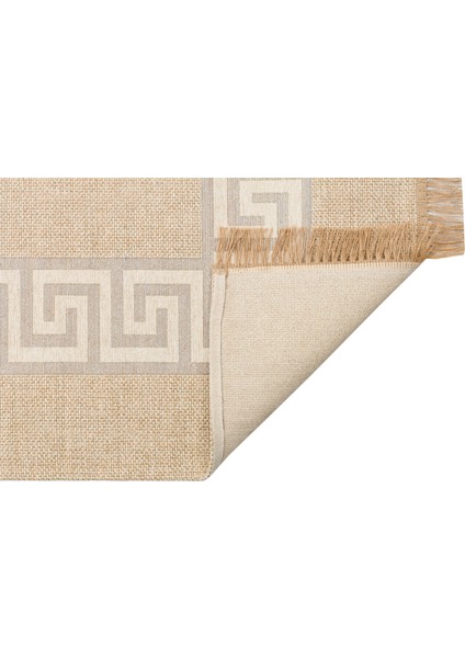 Brooklyn Brk 11 Natural Whıte Hasır Görünümlü Kaymaz Modern Şık Dokuma Kilim