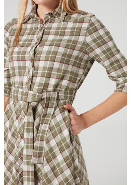 Juliet Ekoseli Gömlek Elbise modelleri