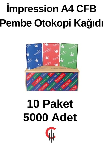 A4 Cfb Pembe Otokopi Kağıdı 10 Paket 5000 Adet