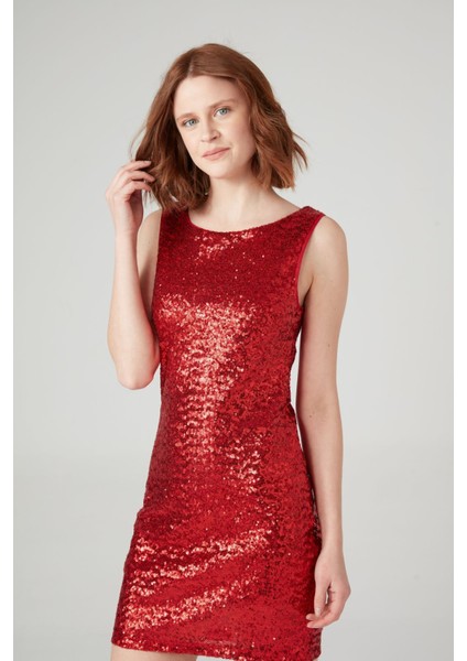 Arka V Payetli Elbise modelleri