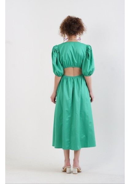 Bel Dekolteli Önü Halka Detay Elbise indirimleri