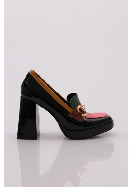3801 Kadin Topuklu Loafer Ayakkabi