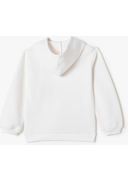 Koton Kapşonlu Sweatshirt Kedi Baskılı Uzun Kollu Şardonlu fiyatları