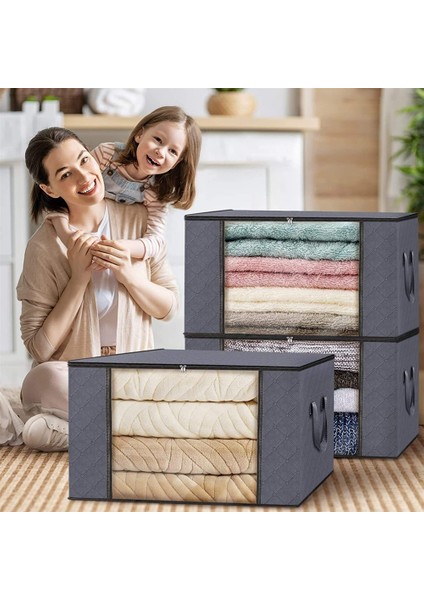3pc Giysi Saklama Katlanabilir Battaniye Saklama Poşetleri (Yurt Dışından)