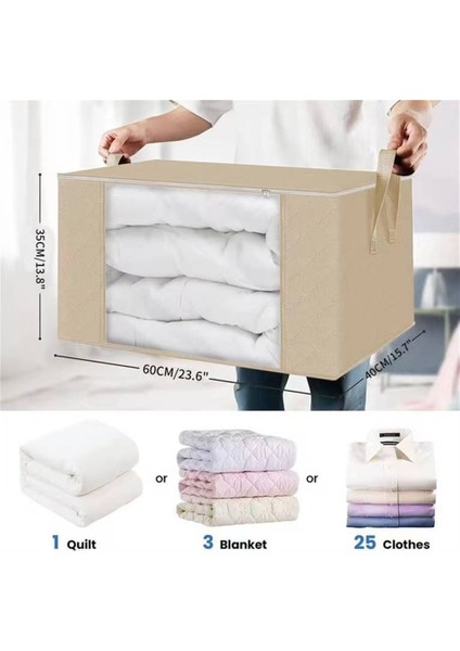 Pamuklu Yorgan Saklama Çantası Şeffaf Pencere Giysileri Bitirme Çantası Hareketli Bitirme Ev Yorgan Saklama Kutusu (Yurt Dışından)