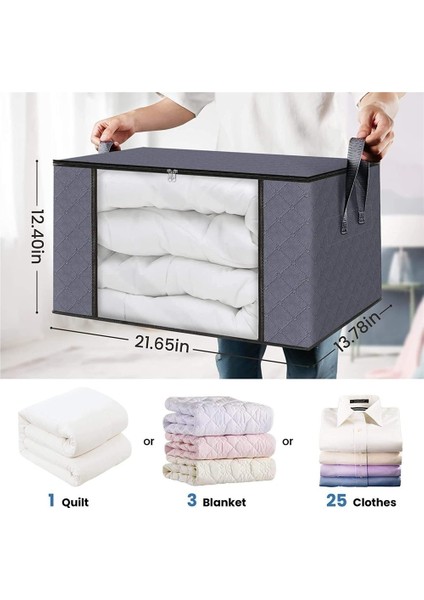 Pamuklu Yorgan Saklama Çantası Şeffaf Pencere Giysileri Bitirme Çantası Hareketli Bitirme Ev Yorgan Saklama Kutusu (Yurt Dışından)