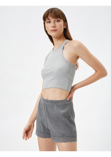 Şort Pijama Altı Fitilli Dantel Detaylı fiyatları