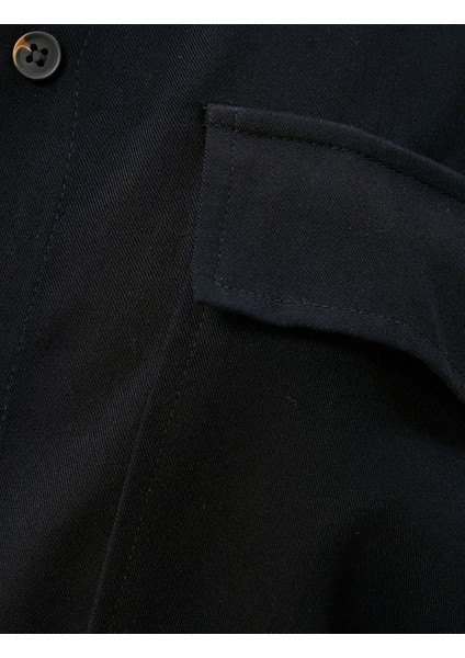 Gömlek Elbise Beli Bağlamalı Düğmeli Cep Detaylı fırsatları