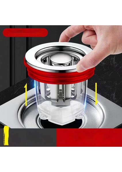 Yer Sifonu U: 4,5 Cm/1,77", G: 3,8 Cm/1,5", Y: 3 Cm/1,18"(Yaklaşık) Filtresi - Gümüş (Yurt Dışından) fiyatları