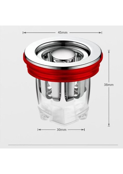 Yer Sifonu U: 4,5 Cm/1,77", G: 3,8 Cm/1,5", Y: 3 Cm/1,18"(Yaklaşık) Filtresi - Gümüş (Yurt Dışından) modelleri