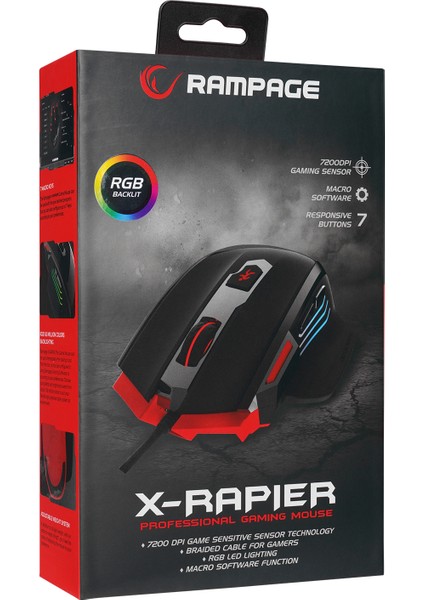 SMX-R17 X-Rapier 7200 DPI Gaming Oyuncu Mouse