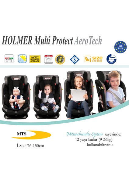 Multi Protect Aero Tech I-Size 9-36 kg Isofix Oto Koltuğu