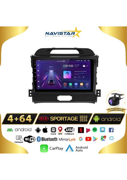 Kia Sportage 4gb + 64GB Kablosuz Carplay 2010-2016 Android 13 Na