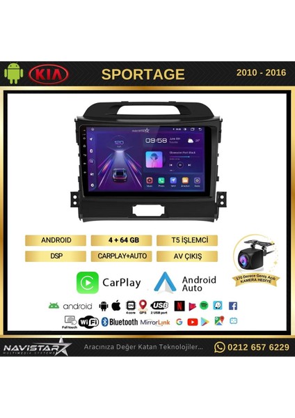 Kia Sportage 4gb + 64GB Kablosuz Carplay 2010-2016 Android 13 Na fiyatları