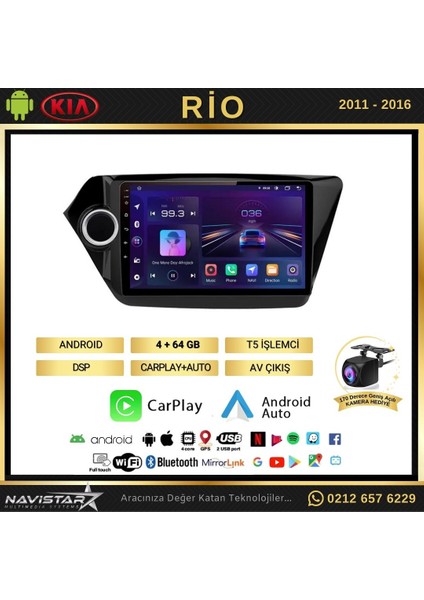 Kia Rio 2011-2016 Model 4+64 GB Android 13 Kablosuz Carplay Navi fiyatları