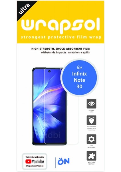 Infinix Note 30 Ekran Koruyucu Tam Kaplayan Esnek Poliüretan Film