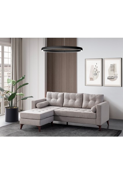 Kraft Minderli Keten Köşe Koltuk Krem fiyatları