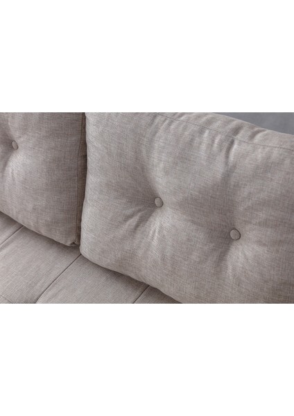 Kraft Minderli Keten Köşe Koltuk Krem fırsatları