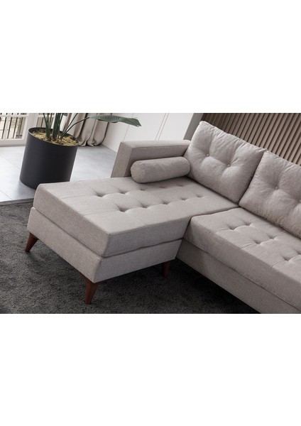 Kraft Minderli Keten Köşe Koltuk Krem indirimleri