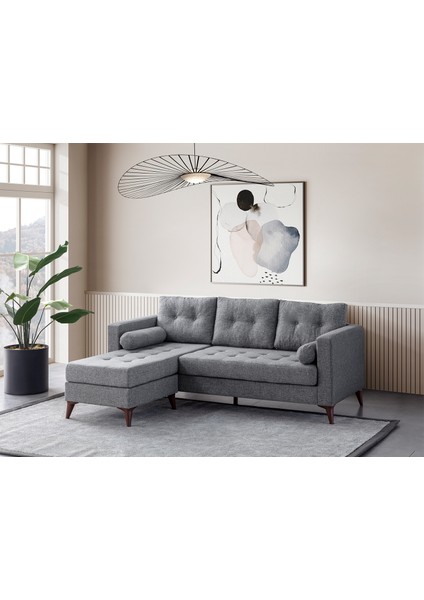 Kraft Minderli Keten Köşe Koltuk Gri fiyatları