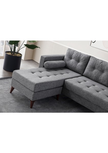 Kraft Minderli Keten Köşe Koltuk Gri fırsatları