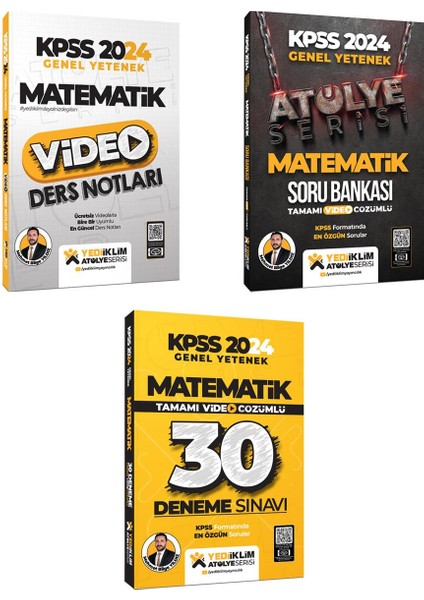 2024 KPSS Atölye Serisi Matematik Konu-Soru-Deneme Seti 3 Kitap