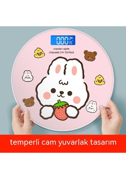 Karikatür Sevimli Taşınabilir Şarj Edilebilir Elektronik Tartı (Yurt Dışından)