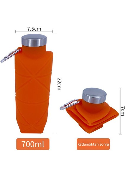 Iki Paket 700 ml Açık Hava Sporları Platin Silikon Elmas Şekilli Katlanır Bardak (Yurt Dışından)