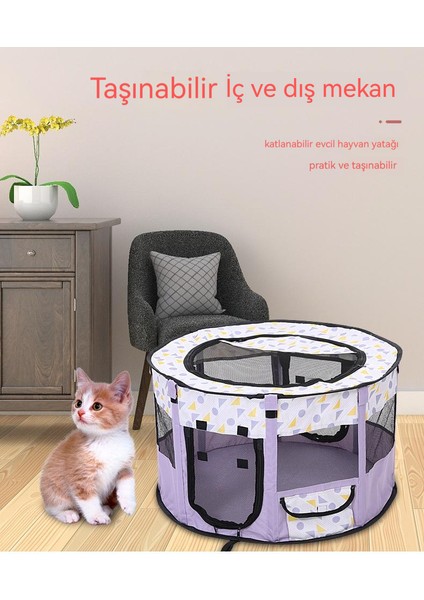 70CM Katlanabilir Kapalı Kedi Evcil Hayvan Çadırı (Yurt Dışından)